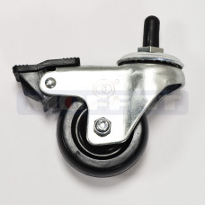 234213 - CASTOR 75mm STEM M12 RUBBER D/BRAKE